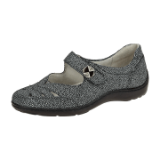 Waldläufer Henni Mary-Jane Schuhe schwarz weiß gemustert 496309