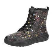 Geox Phaolae Kinder Stiefel Schuhe schwarz bunt Kleckse