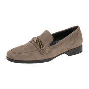 Gabor Schuhe Slipper grau braun Velour G-Weite 32.433.20
