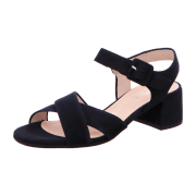 Gabor 42913-46 Darkblue (Dunkelblau) - elegante Sandale - Damenschuhe Sandalette / Sling, Blau, leder (samtchevreau), absatzhöhe: 40 mm