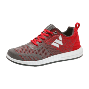 Wellbe Grenada Grey/Red (grau) - sportlicher Schnürschuh - Damenschuhe Top Trends, Grau, textil (strickmesh, leicht wasserabweisend)