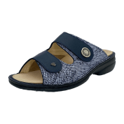 FinnComfort Zeno Blue/Atlantic/Marine (Blau) - Pantolette - Damenschuhe Prophylaxe / Diabetiker, Blau, leder (words/nube/stretchcamo)