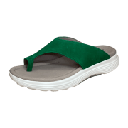 rollingsoft by Gabor Gabor RollingSoft Zehentrenner Pantolette grün Velour 46.812.34
