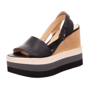 Paloma Barceló Keilsandalette Schwarz, Holz