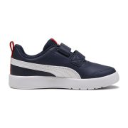 Puma Courtflex V3 Sneaker mit Klettverschluss Kinder 03 - PUMA navy/PUMA white/PUMA red 35