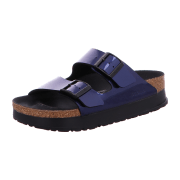 Papillio Birkenstock Arizona Papillio Flex Platform Pantolette blau Lack SCHMAL