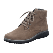 Semler Lena L55055-037 Taupe (Grau) - gefütterte Stiefelette - Damenschuhe Bequeme Stiefel / Stiefeletten, Grau, leder (samt-chevro)