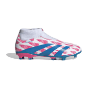 adidas Predator League Laceless FG Fußballschuhe Kinder IH0422 - cloud white/solar blue/solar pink 30