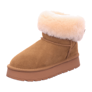 ILC Fur Bow C50-0013-18.03 cognac Suede