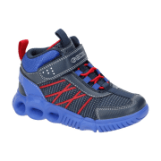 Geox Wroom Kinder Schuhe blau rot Blinker J26GAA