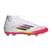 adidas F50 League Mid FG/MG Fußballschuhe JI0434 - cloud white/core black/solar yellow 45 1/3