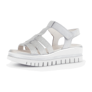 Gabor Plateau Sandalen grau Glitzer T-Steg 64.625.19