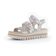 Gabor Plateau Sandalen weiß buntes Blumenmuster 64.620.30