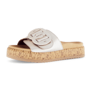Gabor Plateau Pantolette puder grau gold metallic 63.760.62