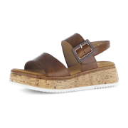 Gabor 62744-53 Camel (Braun) - elegante Sandale - Damenschuhe Sandalette / Sling, Braun, leder (vacchetta)