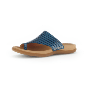 Gabor Zehentrenner Pantolette blau Lack Tropfen 63.700.99