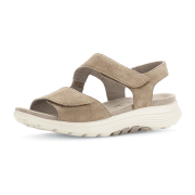 Gabor 66815-30 Rollingsoft Sand (Beige) - sportliche Sandale - Damenschuhe Sandalette / Sling, Beige, leder (samtchevreau)