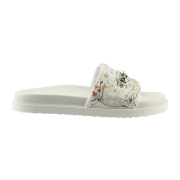 Högl Flora Pantolette weiß Blumendruck 0849