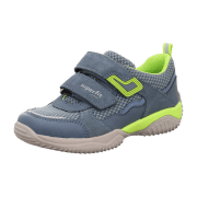 Superfit Storm 0063908010 Blau/Hellgrün - Klettverschluss Schuh - Kinderschuhe Teens Jungs Gr. 25 - 42, Blau, leder/textil/synthetik (velour)