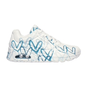 Skechers Uno Schuhe weiß Graffiti Heart Design 155507