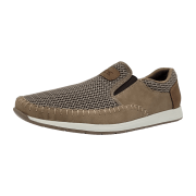 Rieker 11954-64 Beige (braun) - geflochtener Slipper - Herrenschuhe Slipper, Braun, leder/synthetik