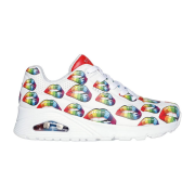 Skechers Uno Schuhe weiß bunt Regenbogen Mund 177084