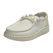 Hey Dude Shoes Wendy Espadrille White (weiß) - sportlicher Schnürschuh - Damenschuhe Slipper / Trotteur, Weiß