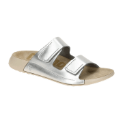 Ecco Cozmo Pantolette silber grau metallic Klett 206823