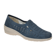 Waldläufer Kya Slipper Schuhe blau Nubuck 607503