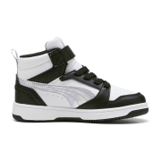 Puma Rebound V6 Mid Space Belle AC+ Sneaker mit Klettverschluss Mädchen 02 - PUMA black/lilac crush/PUMA white 34