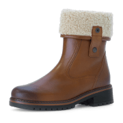 Gabor Stiefel braun Glattleder Fellkragen beige 72.770.54