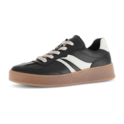 Gabor 76475-57 Schwarz/Latte - sportlicher Schnürschuh - Damenschuhe Sneaker, Schwarz, leder (foulardcalf)