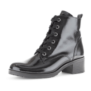 Gabor Fashion Schnür Stiefelette schwarz Lack 72.816.97