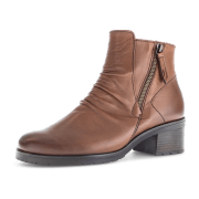 Gabor Stiefelette braun Leder gerafft G-Weite 72.811.65
