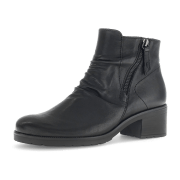 Gabor Stiefelette schwarz Leder gerafft G-Weite 72.811.57