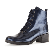 Gabor Fashion Schnür Stiefelette blau Lack 72.816.86