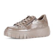 Gabor Schuhe Plateau Sneakers braun taupe Lack 73.220.94
