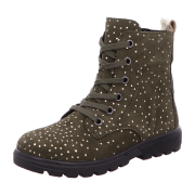 Ricosta Anni 7700402570 Army (Grün) - Stiefel mit Futter - Kinderschuhe Gefütterte Kinderstiefel Gr. 18 - 42, Grün, leder (velour dots), absatzhöhe: 5 mm