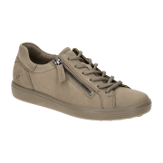 Ecco Soft 7 Schuhe taupe braun Zip Nubuck 490553