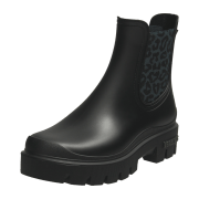 Verbenas Mae Schwarz/Leoprint - Gummistiefel - Kinderschuhe Teens Mädchen Gr. 25 - 42, Schwarz, absatzhöhe: 25 cm