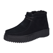 Clarks Torhill Moss Schuhe Mokassin schwarz Fell 26182916