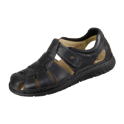 FinnComfort Copan-Soft Schwarz - geflochtener Slipper - Herrenschuhe Sandale / Pantolette, Schwarz, leder (nuri)