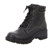 XTI BLACK PU LADIES ANKLE BOOTS .,