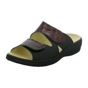 Longo Bequem-Pantolette,schwarz/bordeaux