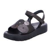 Think Sing Damen Sandale schwarz grau metallic
