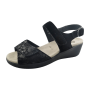 Semler Ramona R9045-868-001 schwarz Flower Print Samt  Chevro