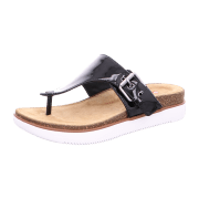 Clarks Elayne Step Pantolette Zehentrenner schwarz Lack