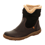 El Naturalista Nido N758 Black (Schwarz) - gefütterte Stiefelette - Damenschuhe Modische Stiefelette / Boots, Schwarz, leder (natural grain-lux suede), absatzhöhe: flach