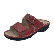 Rohde 5774-40 Rot - Pantolette - Damenschuhe Pantolette /  Zehentrenner, Rot, leder (nappa), absatzhöhe: 20 mm