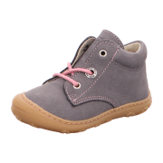 Ricosta Cory 1200101460 Graphit/Rosa (grau) - Halbschuh Schnürschuh Baby - Kinderschuhe Lauflernschuhe Gr. 18 - 26, Grau, leder (barbados)